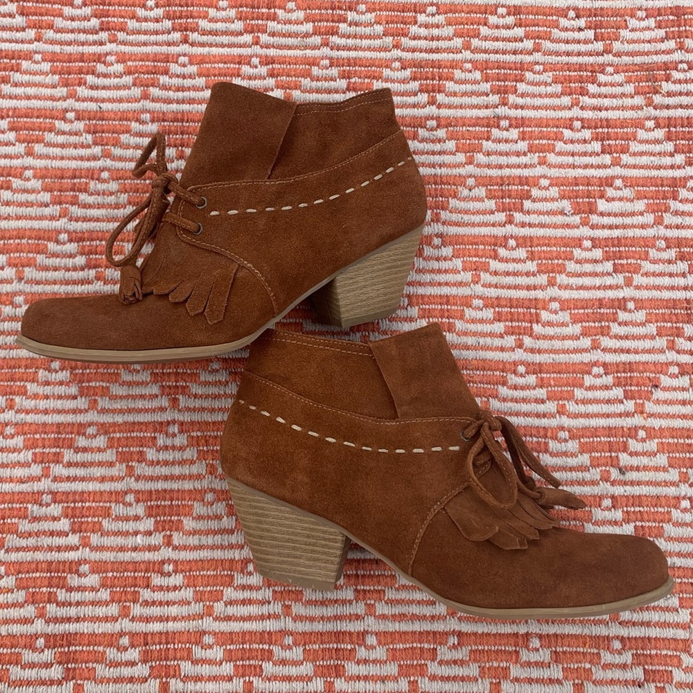 Suede Tassel Booties
